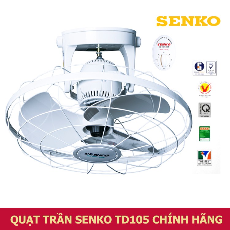 [Freeship 70K] Quạt trần đảo Senko TD105