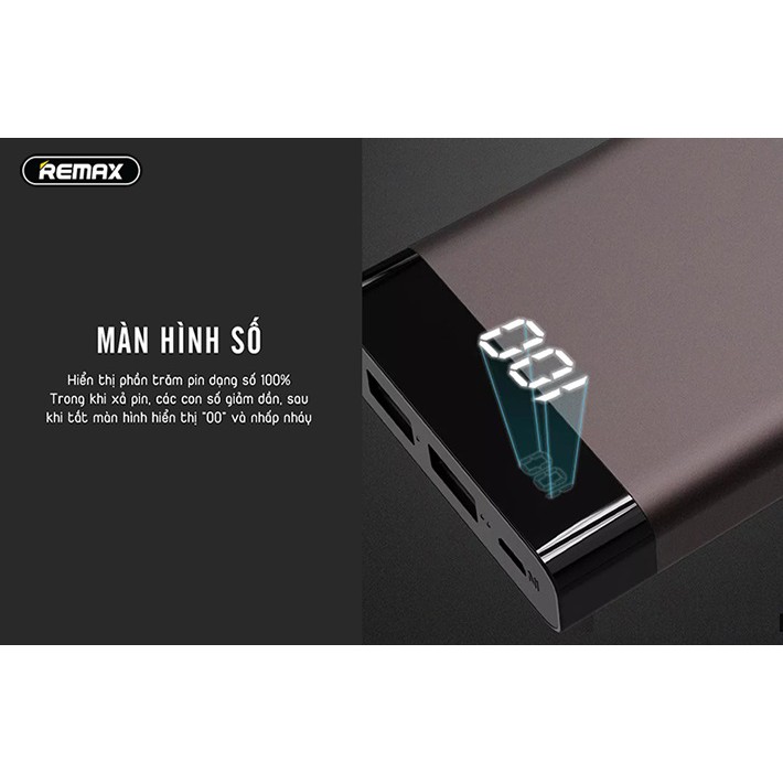 Pin Sạc Dự Phòng Remax RPP-120 10000mAh 2 Cổng Sạc Ra, Kiểu Dáng Sang Trọng - BH 1 Năm (MÀU SẮC NGẪU NHIÊN)