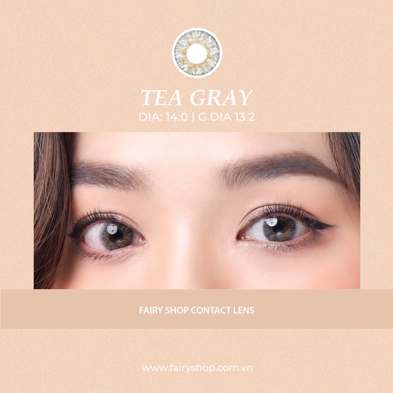 Áp tròng TEA gray 14.0mm - Kính Áp Tròng FAIRY SHOP CONTACT LENS độ 0 đến 6