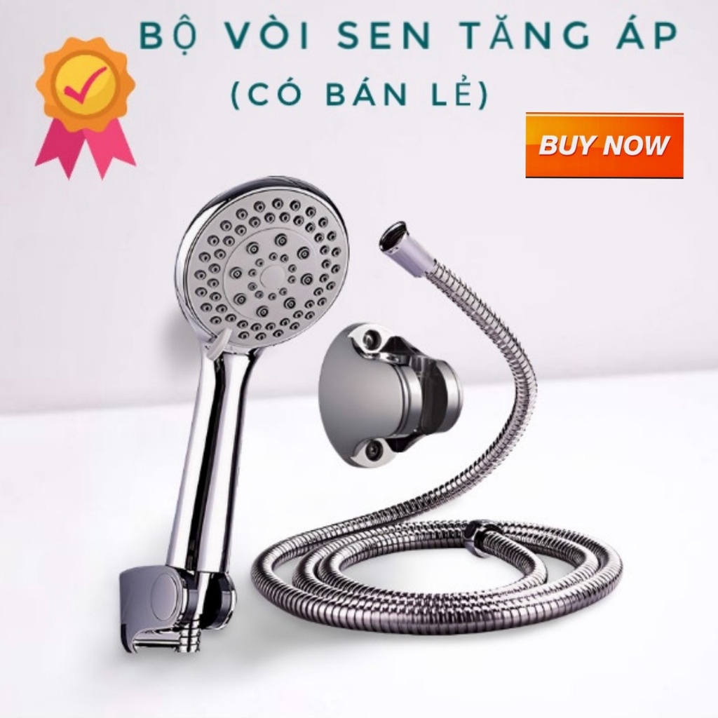 ⚡CÓ BÁN LẺ⚡ Bộ Vòi Hoa Sen, Tay Sen Mỏng Mạ Crom Tăng Áp Lực Cao Mạnh Mẽ Phù Hợp Với Các Loại Củ Sen, Cây Sen
