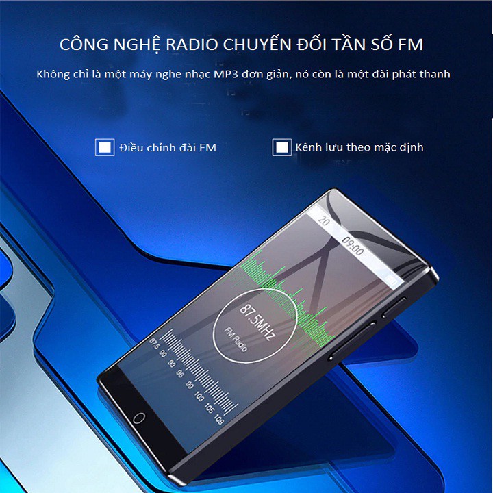 Máy Nghe Nhạc Ruizu H1: Lossless MP3 MP4 Bluetooth Màn Hình Cảm Ứng 4 inch Bộ Nhớ Trong 8GB - Bản Nâng Cấp Của Ruizu D20