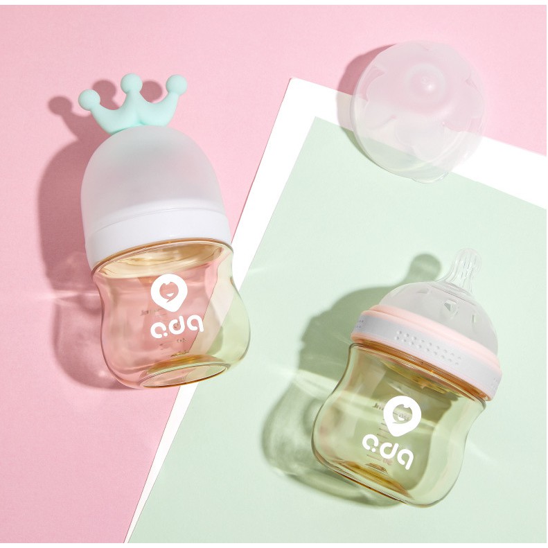 Bình sữa Ada cổ rộng 120ml ti mềm như ti mẹ dùng cho bé sơ sinh