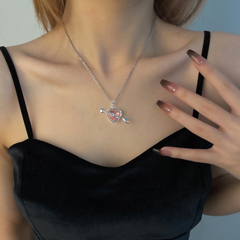 Khuyên Tai/Vòng Tay/Dây Chuyền Hình Mũi Tên Tình Yêu Màu Hồng Xinh Xắn