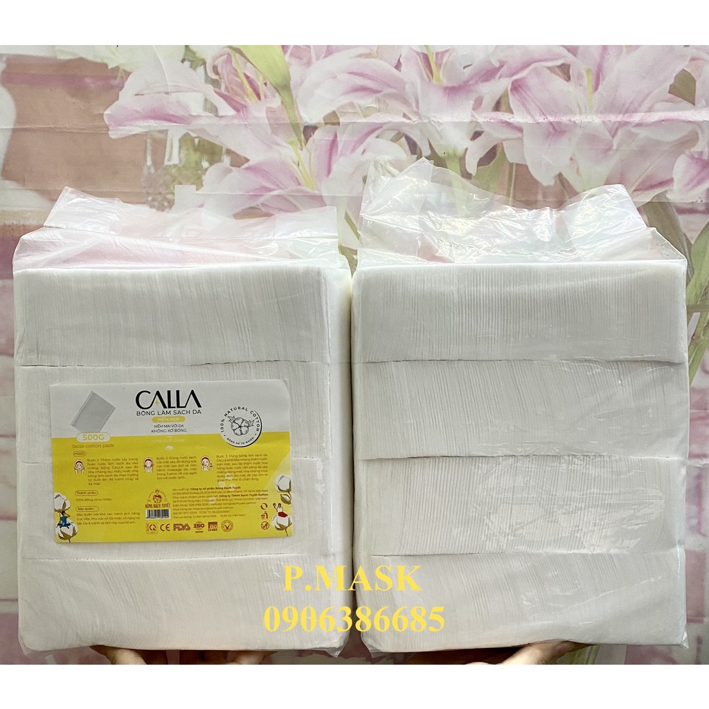 Bông Tẩy Trang Bề Mặt Mịn gói 500gr chính hãng Bông Bạch Tuyết size 5x6 - Bông Tẩy Trang Cotton Bề Mặt Mịn KOTTON BEAUTY