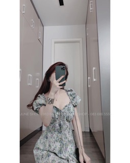 Đầm hoa nhí dáng xoè 2 màu