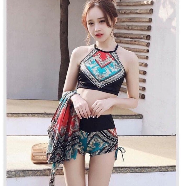 Sét bơi 3 chi tiết thổ cẩm (combo khách sỉ)