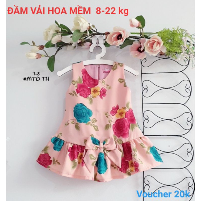 🎀🎀 ĐẦM BÉ GÁI VẢI HOA MỀM🎀🎀 haivanco cho bé từ 8 đến 22 kg