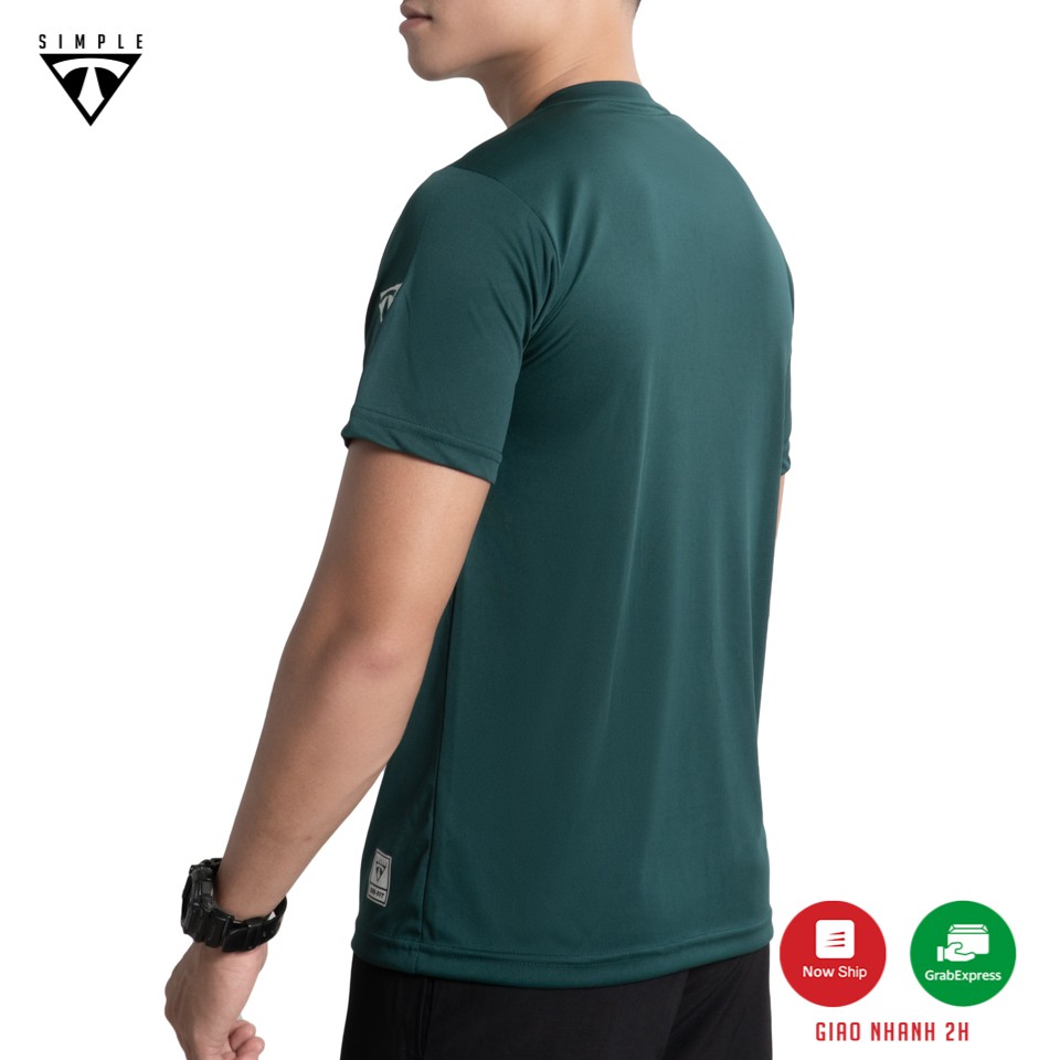 Áo Thể Thao Nam TSIMPLE tập gym ngắn tay vải thun lạnh thoáng mát, co giãn, chuẩn form màu Rêu | BigBuy360 - bigbuy360.vn