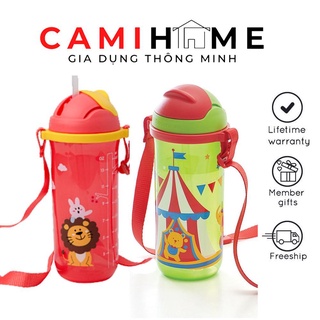 Bình nước cho bé cho trẻ có dây đeo và ống hút Kids Printable Straw Tumbler 500ml Tupperware