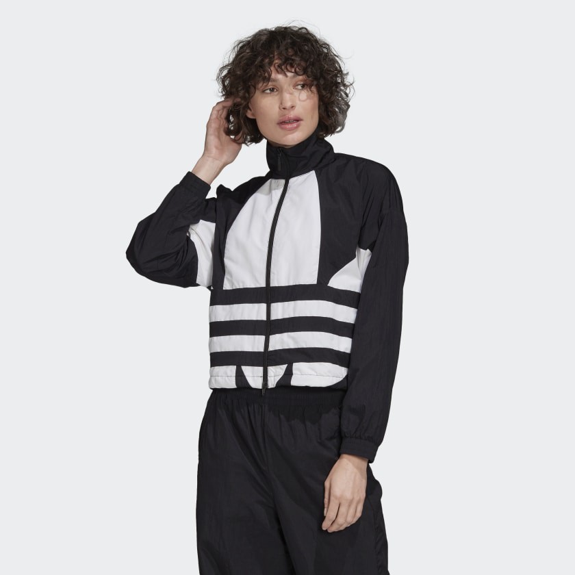 ADIDAS CHÍNH HÃNG - Áo khoác gió nữ Adidas Biglogo đen - FM2622