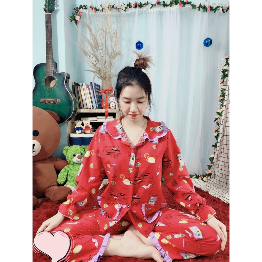 (55-65kg).BỘ TIỂU THƯ LỤA HÀN TAY DÀI QUẦN DÀI | BigBuy360 - bigbuy360.vn