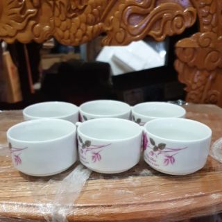 Bộ ly nước (6ly) sứ trắng cao 4cm