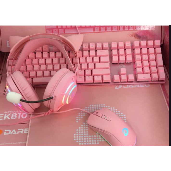 [Mã ELTECHZONE giảm 6% đơn 500K] Bàn phím cơ DareU EK810 Queen Pink Blue switch