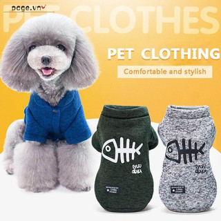 Small Medium Dog Clothes Fish Bone Pattern Sweatshirt Cute Dog Puppy Clothes