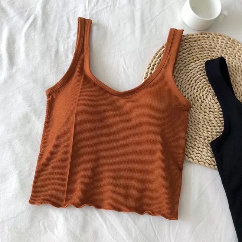 Áo Tank Top Hai Dây Bản Rộng Cổ Chữ V Thời Trang Cho Nữ