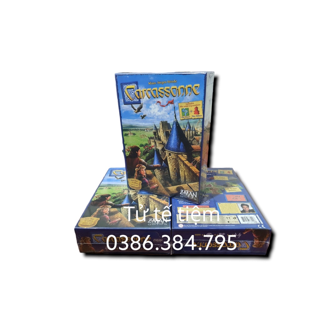 Thẻ bài Carcassonne - Vùng Đất Trù Phú Trò Chơi Hấp Dẫn Tiếng Anh Bản Chuẩn