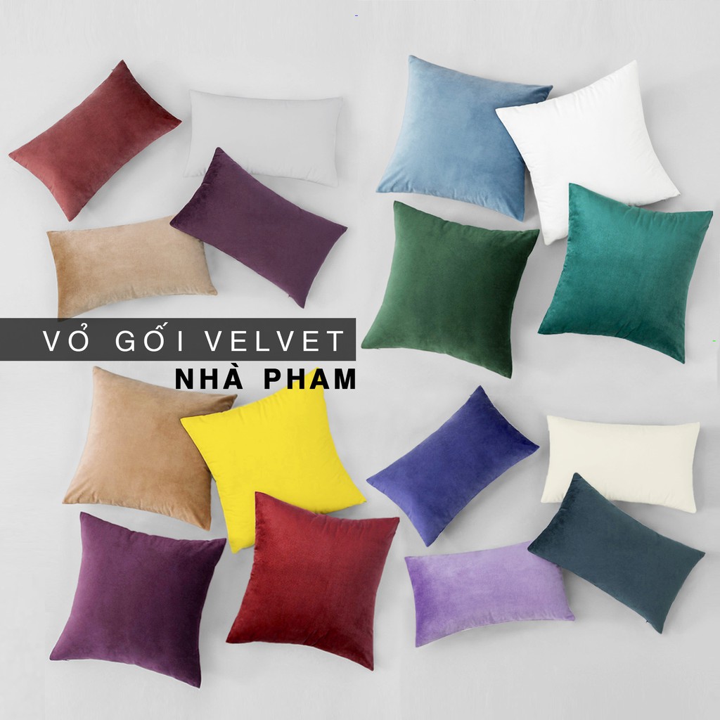 Vỏ Gối Sofa VELVET PHAM, Vải Nhung, (45x45cm) và (30x50cm)