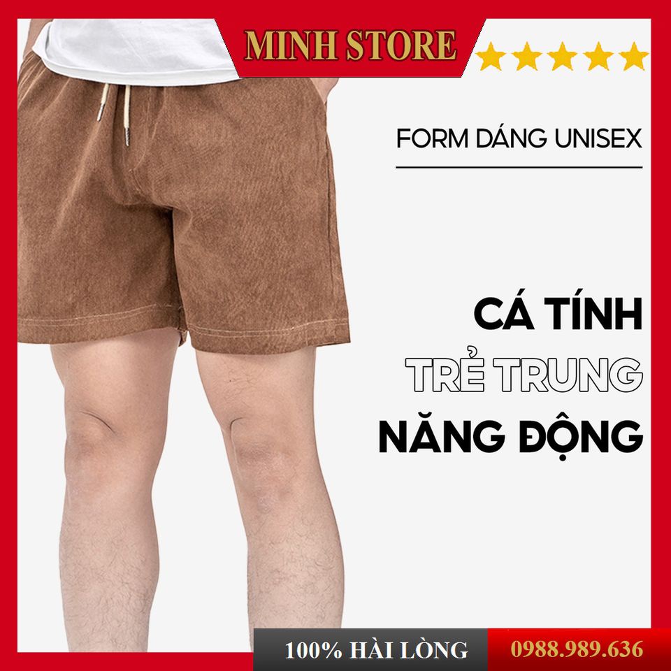 Quần đùi đũi nam thể thao co dãn thoáng mát, quần short nam chất nhung mịn phong cách Hàn Quốc QD06 - MS88