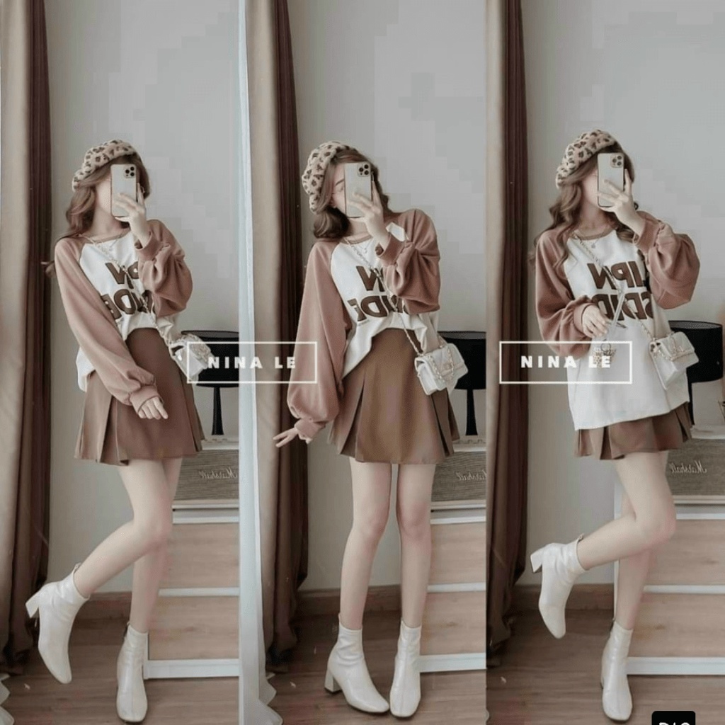 (Free ship) Sét Váy Áo Cotton Phối Váy FORD Siêu Dễ THương UP VLTN Shop