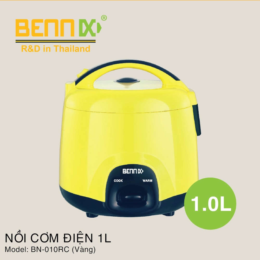 Nồi cơm điện Bennix BN-010R dung tích 1 lít lòng nồi niêu màu vàng - Hàng chính hãng, bảo hành 12 tháng