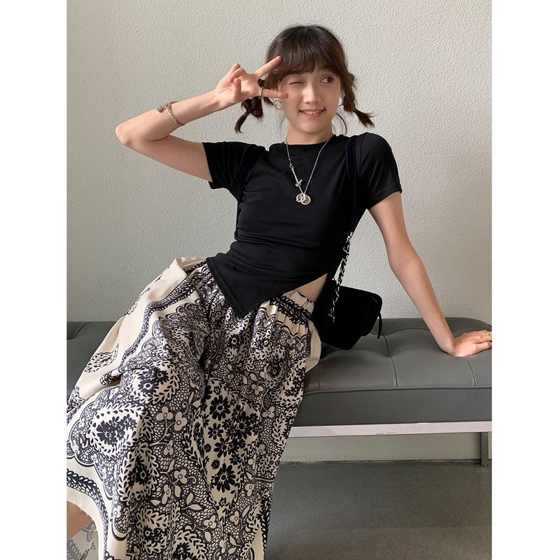 Chân Váy Lưng Thun Thiết Kế Mới Thời Trang Mùa Hè Dành Cho Nữ