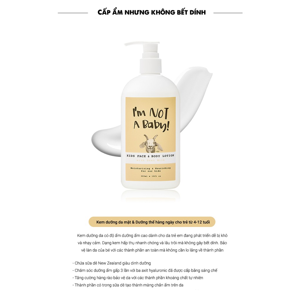 Sữa Dưỡng Thể Sữa Dê Cho Bé GOAT MILK KIDS FACE &amp; BODY LOTION_Mỹ phẩm Hàn Quốc chính hãng