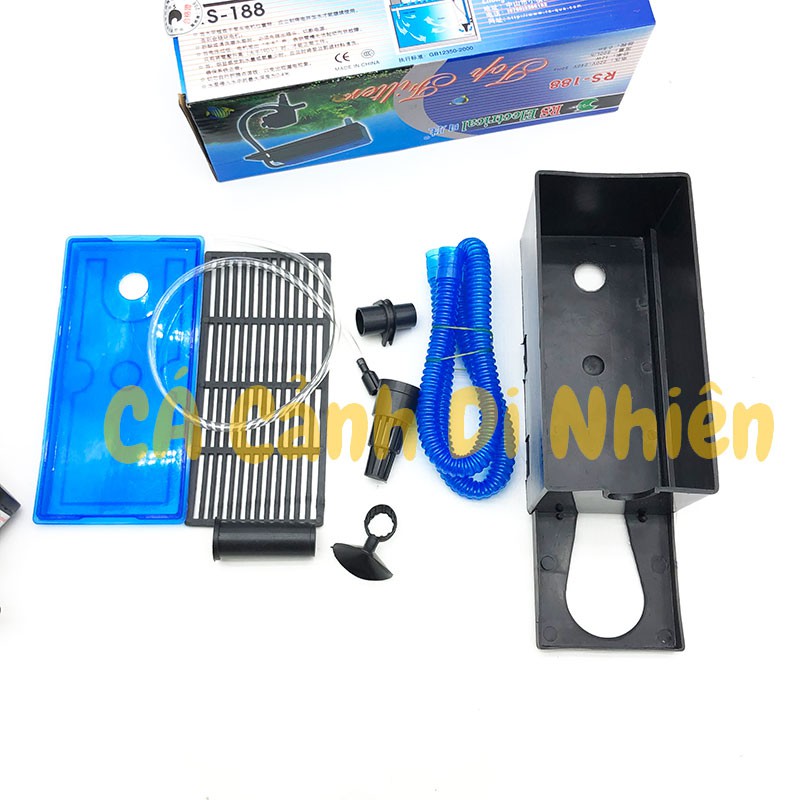 Máy bơm lọc nước RS-188 12W kèm lọc máng cho hồ cá cảnh bơm nước 188