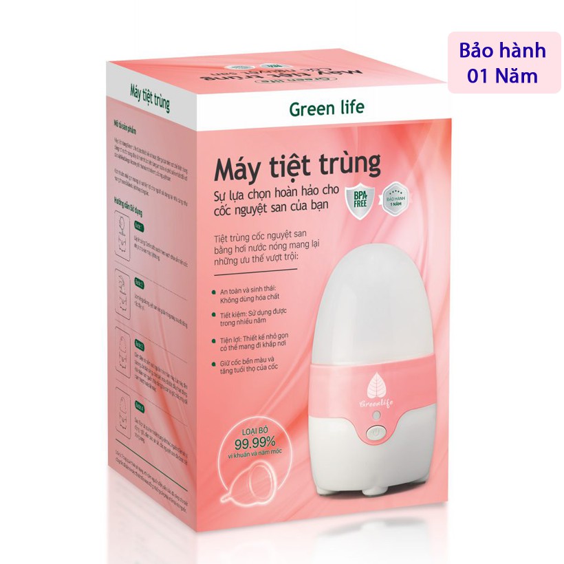 Máy tiệt trùng cốc nguyệt san Green Life Chính hãng nhỏ gọn, tiện lợi, an toàn Bảo hành 01 năm