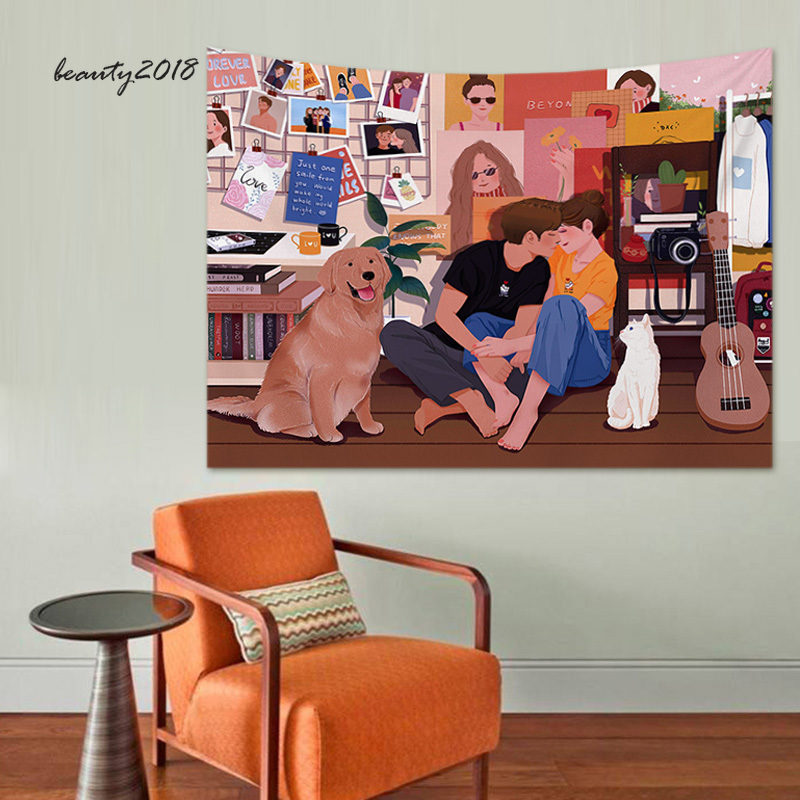 Thảm Treo Tường Phong Cách Hoạt Hình Trang Trí Phòng Ngủ | BigBuy360 - bigbuy360.vn