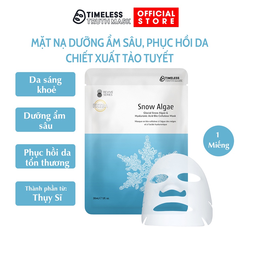 Mặt Nạ Sợi Xơ Sinh Học Tảo tuyết Chống Lão Hóa Timeless Truth Mask - Glacial & Axit Hyaluronic (30ml/miếng)