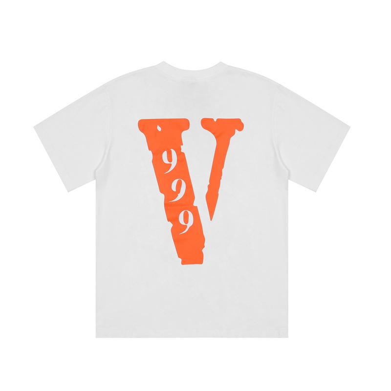 Áo Thun Cotton Tay Ngắn Dáng Rộng In Chữ Vlone Thời Trang Cho Cặp Đôi