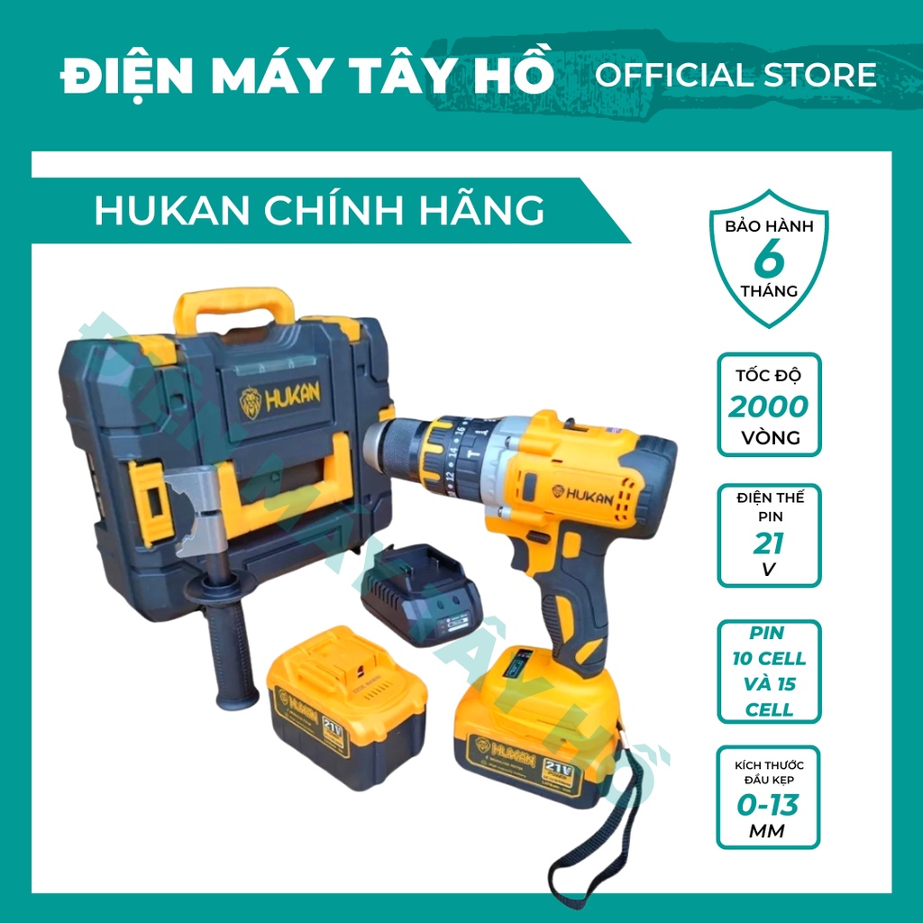 Khoan pin 3 chức năng HUKAN X8 PRO, lực siết lên tới 125Nm, bảo hành chính hãng