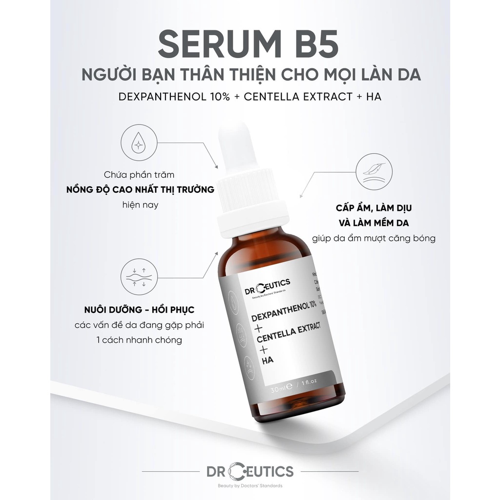 Serum Drceutics Niacinamide, HA Basic, B5 Basic, HA NMFs , HA B5 30ml Cấp Ẩm Sáng Da | CHÍNH HÃNG