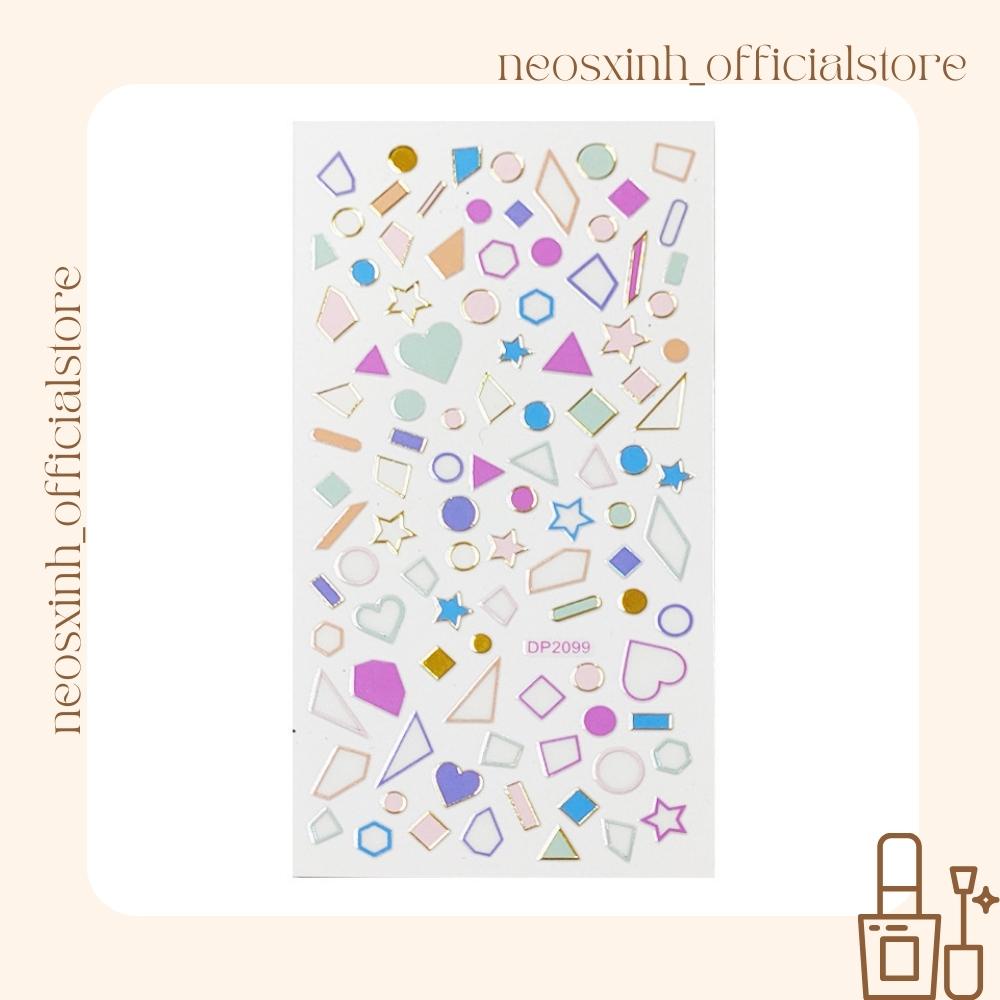 Sticker Dán Móng Tay Hình Học Nhiều Màu DP2097-2108 Cute Hot Trend - Hình Dán Móng - Neosxinh Nails