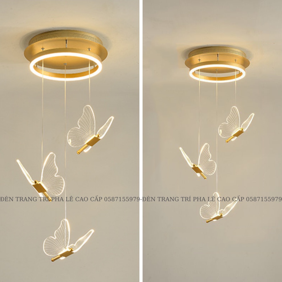 Đèn Treo, đèn thả trần cánh bướm trang trí bàn ăn, phòng khách, phòng ngủ nhẹ nhàng 3 chế độ sáng (Bảo hành 2 năm)