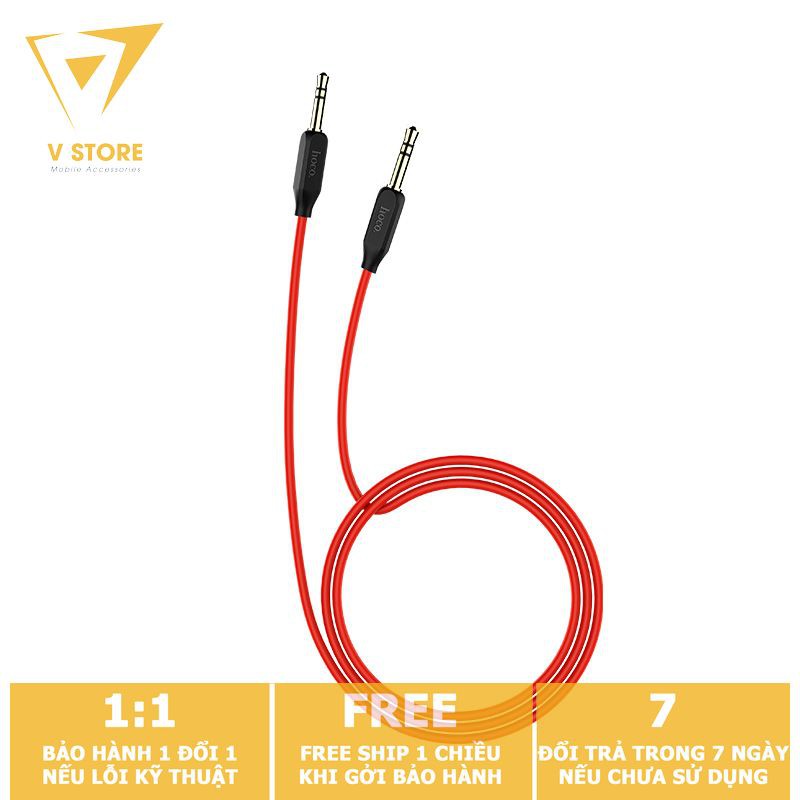 CÁP ÂM THANH 2 ĐẦU 3.5MM HOCO UPA11 JACK AUDIO AUX 1M KẾT NỐI ĐIỆN THOẠI XE HƠI Ô TÔ LOA