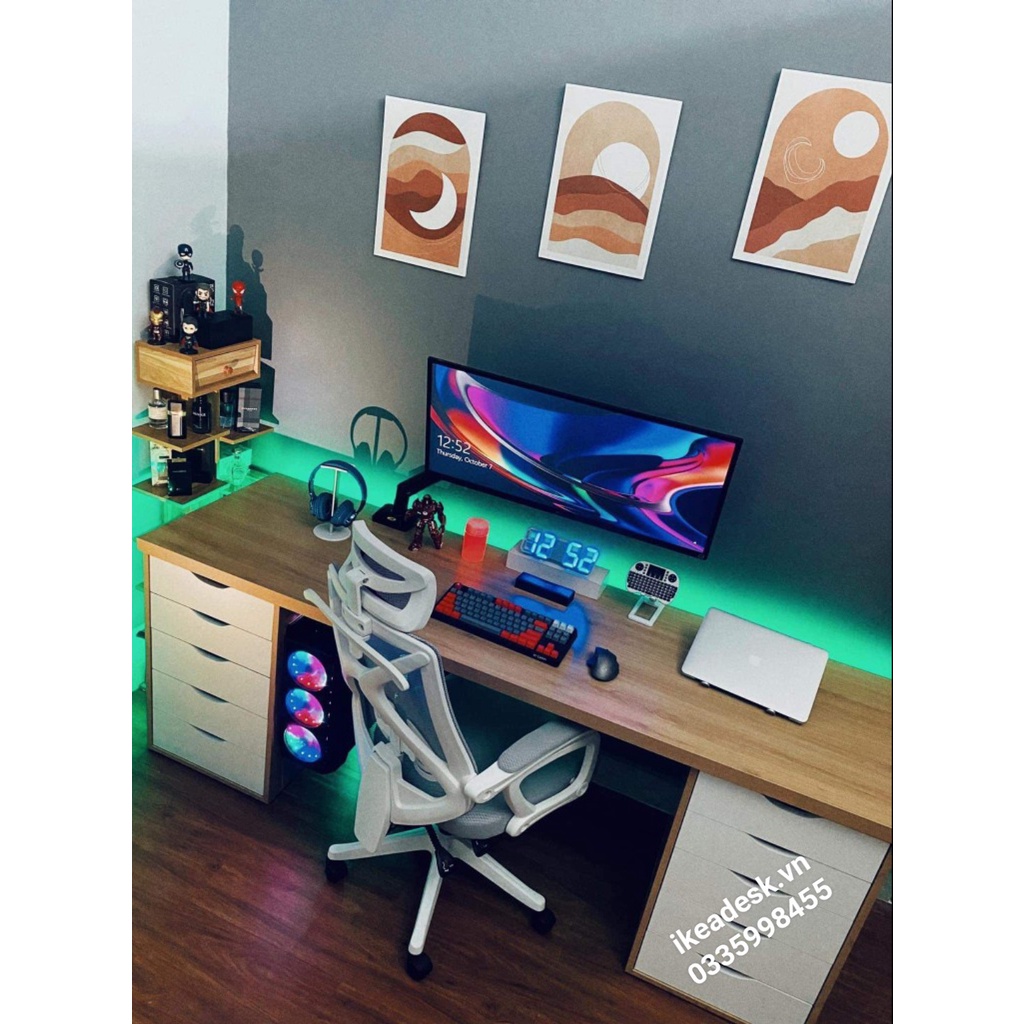 Mua Bàn Ikea 2 hộc tủ màu vân gỗ (free ship lắp đặt tạ Hà Nội + ib ship