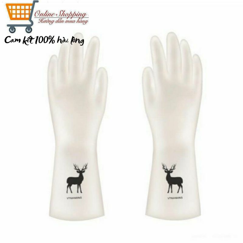 Găng tay con hươu rửa bát dày dặn