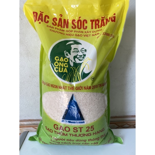 Gạo ST25 Ông Cua - Túi 5kg ( Giao hàng Hoả Tốc )