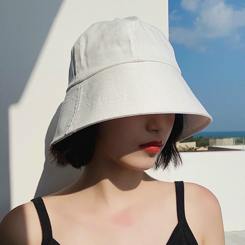 Nón bucket vành cụp trơn nhiều màu phong cách Ulzzang Unisex ZA015