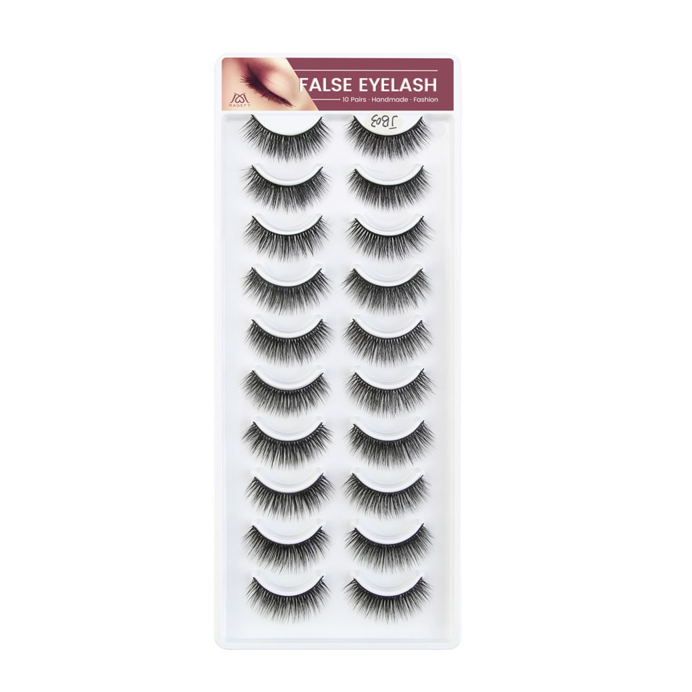 MAGEFY Bộ 10 Cặp Lông Mi Giả/kiểu dáng có thể tái sử dụng10 PCS Fashion Eyelashes Lông mi giả tự nhiên lông mi mềm sợi tơi có độ cong sẵn 10 lông mi giả sợi  chất lượng cao