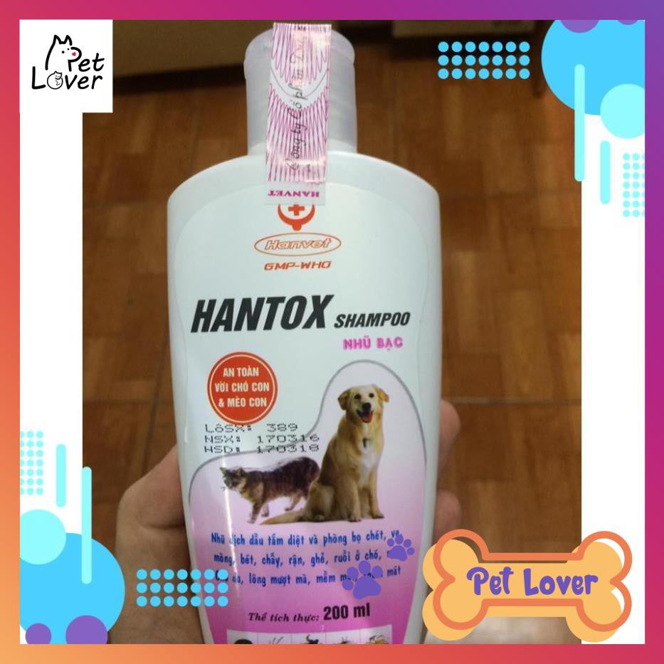 [FREESHIP] Sữa tắm hantox Shampoo 200ml dành cho chó mèo, trị sạch ve rận, bọ chét ⚡ HÀNG CHÍNH HÃNG ⚡
