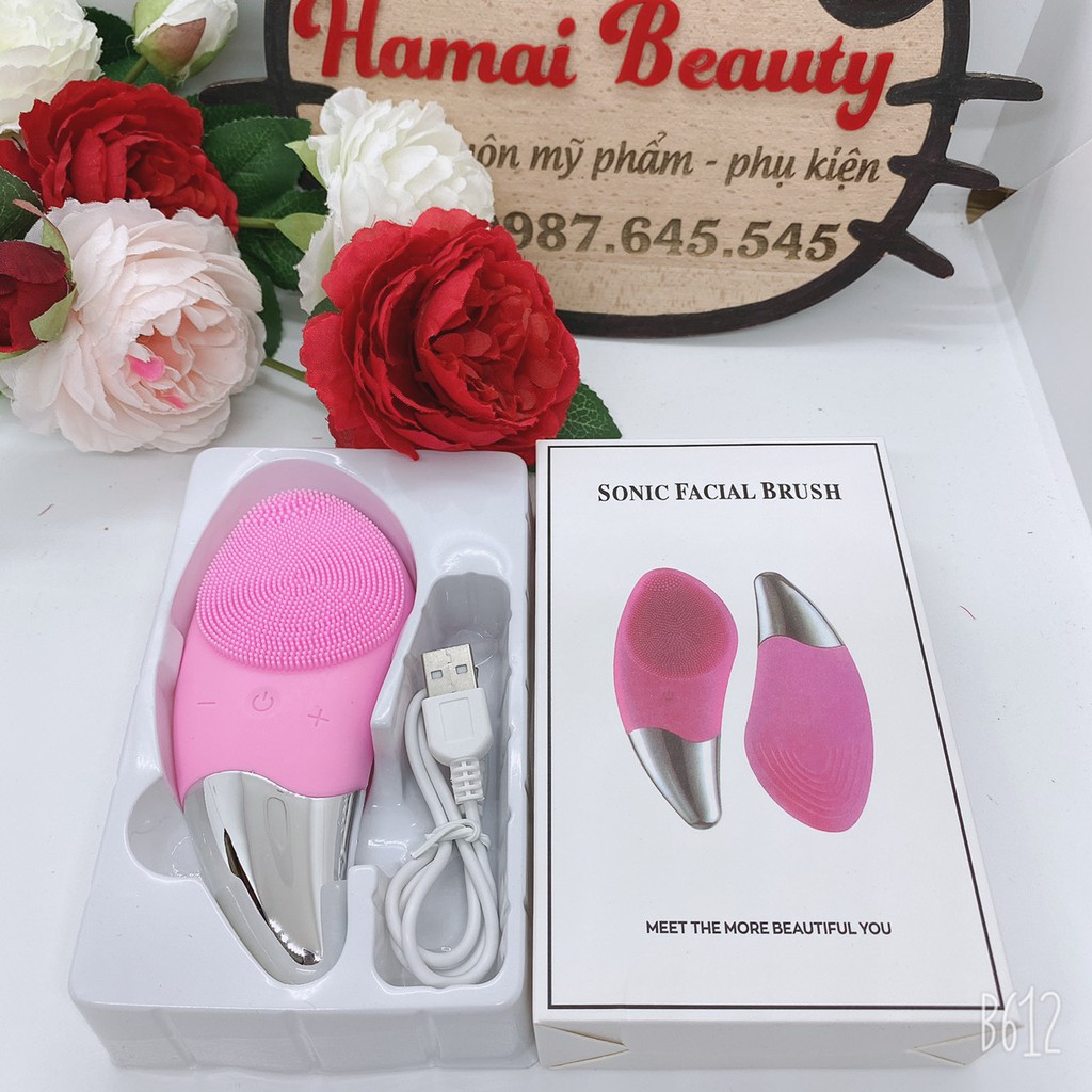 Máy rửa mặt SONIC FACIAL BRUSH công nghệ sóng âm làm sạch da hiệu quả