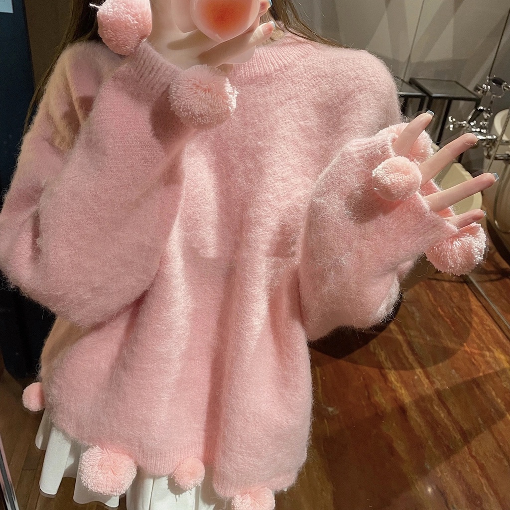 Áo Len Cục Bông LSEOUL A2300 Chất Dày Dặn Mềm Mại Không Xù Lông