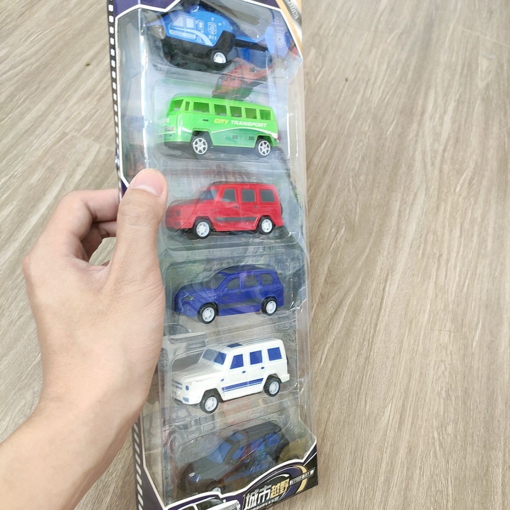 Ô tô đồ chơi trẻ em, Set 6 xe Ô tô đồ chơi chạy bánh đà mô hình lớn chất lượng cao