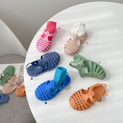 Giày sandal trẻ em đế bệt màu trơn thoải mái thời trang mùa hè