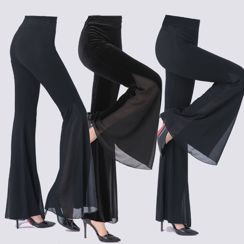 Quần ống loe cơ thể nữ phương thức vải cotton thanh lịch quần áo tập luyện Latin quần tập khiêu vũ quần ống thẳng vuông