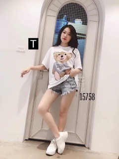 Áo phông gấu to ( TR/BK)