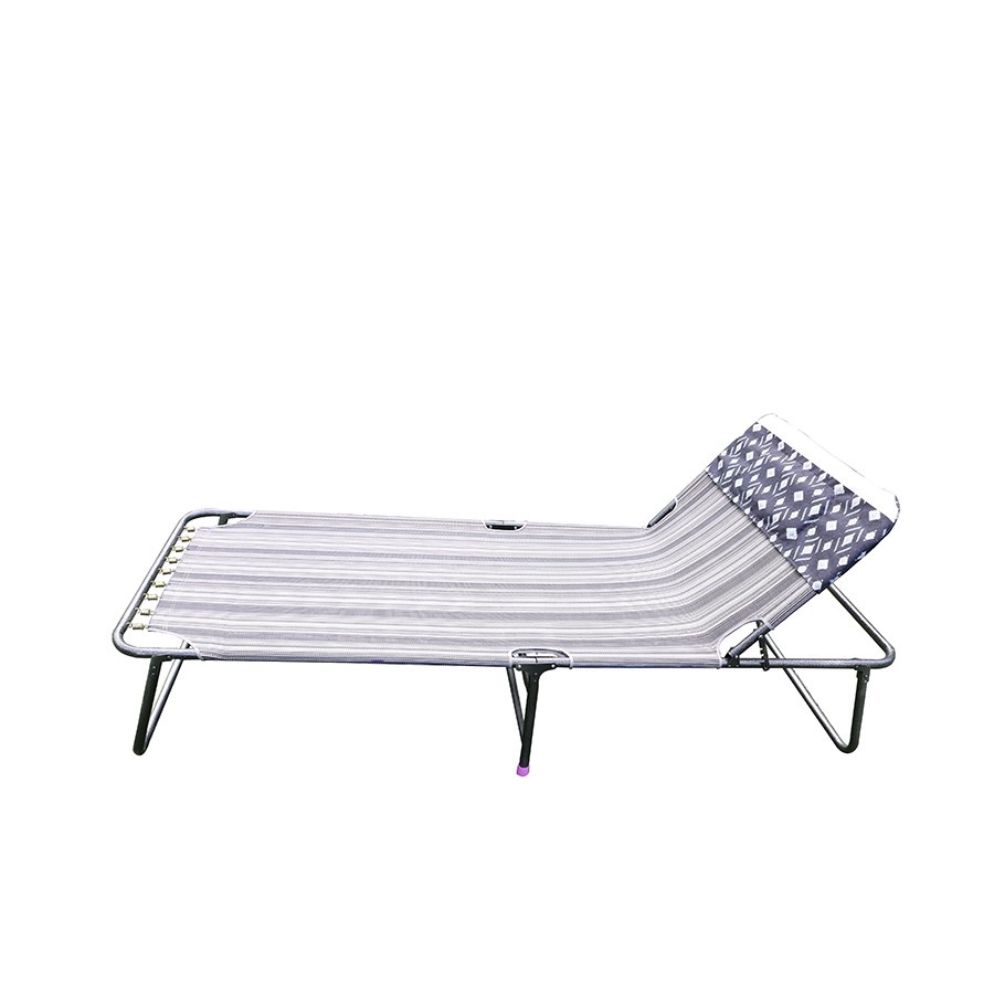 Giường xếp lưới thổ cẩm khung sơn tĩnh điện cao cấp rộng 72cm thương hiệu Võng Xếp Thảo Điều - G7