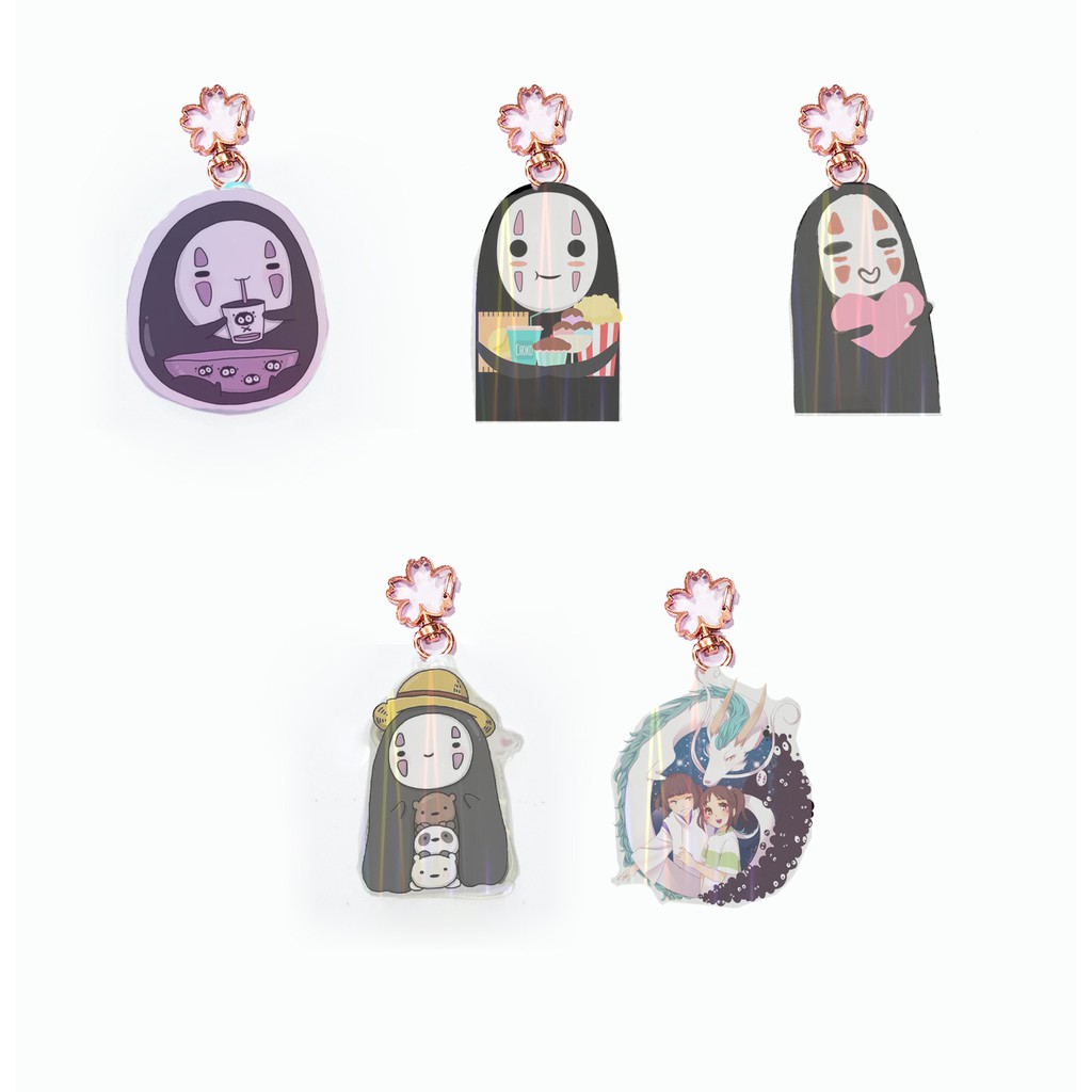 Móc chìa khoá vô diện mica hologram  MKMH35 cute dễ thương hoạt hình thần tượng